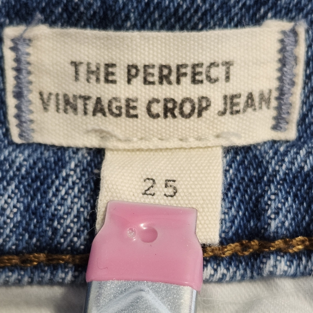 MADEWELL The Perfect Vintage Crop Jean Size 25 Light Wash Frayed Hem - Picture 6 of 13